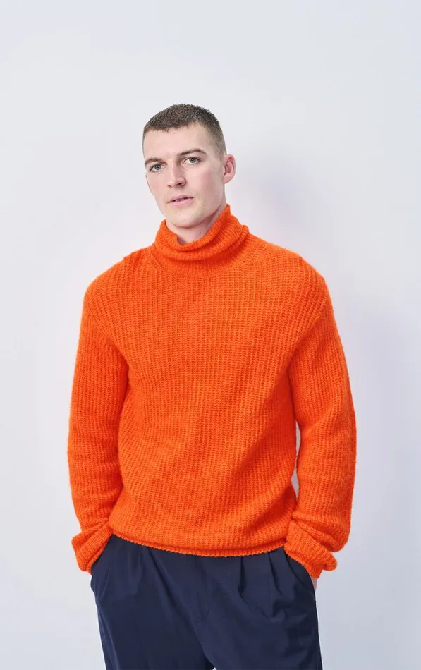 American Vintage Jumpers and Cardigans Men Jumper East Melange Orange