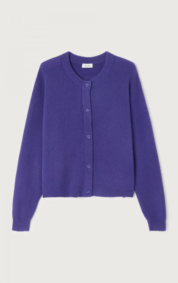 American Vintage Jumpers and Cardigans Women Cardigan Damsville Purple Melange American Vintage Jumpers and Cardigans Women Cardigan Damsville Purple Melange