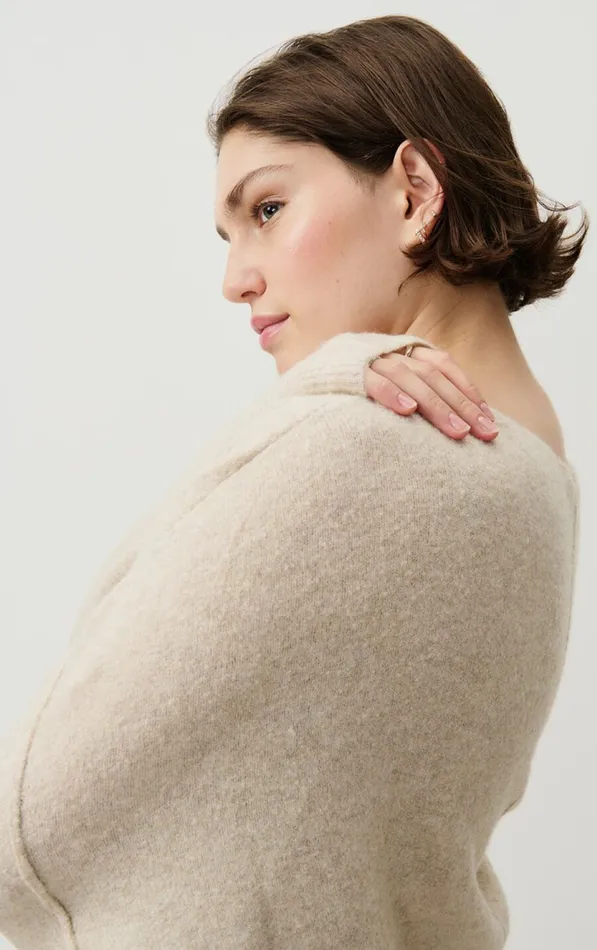 American Vintage Jumpers and Cardigans Women Jumper Damsville Melange Sand American Vintage Jumpers and Cardigans Women Jumper Damsville Melange Sand