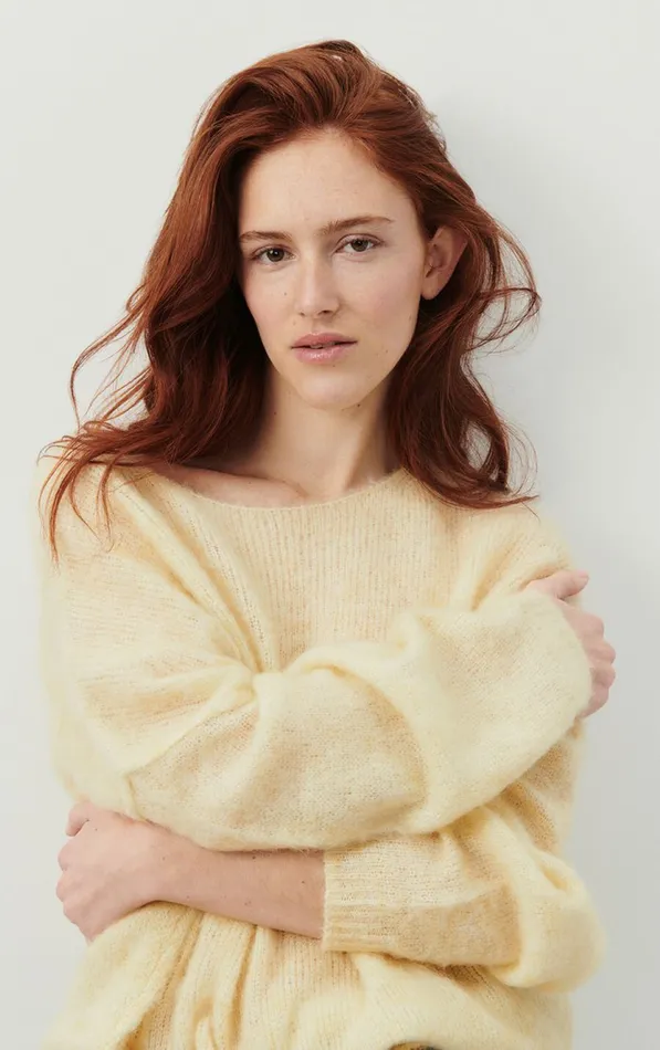 American Vintage Jumpers and Cardigans Women Jumper Yanbay Melange Ecru American Vintage Jumpers and Cardigans Women Jumper Yanbay Melange Ecru