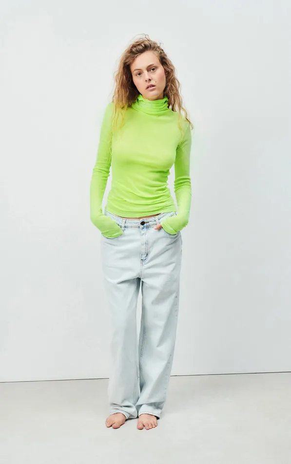 American Vintage Long Sleeve TShirts Women TShirt Massachusetts Neon Yellow American Vintage Long Sleeve TShirts Women TShirt Massachusetts Neon Yellow