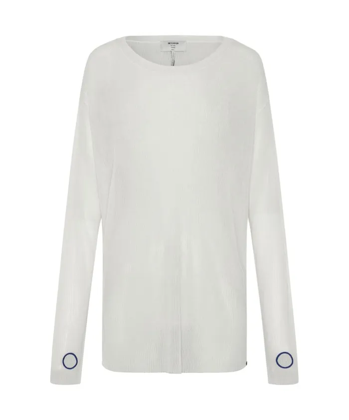 AMITY SHEER RIB KNIT TOP WHITE Women One Teaspoon Tops AMITY SHEER RIB KNIT TOP WHITE Women One Teaspoon Tops