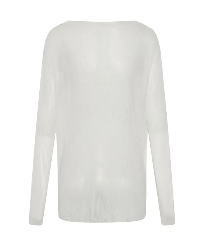 AMITY SHEER RIB KNIT TOP WHITE Women One Teaspoon Tops AMITY SHEER RIB KNIT TOP WHITE Women One Teaspoon Tops