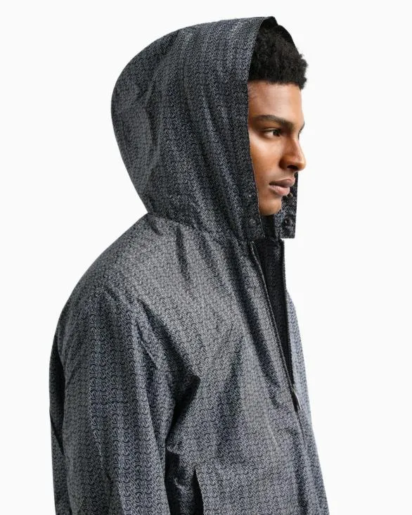 ASV Hooded Bomber Jacket Black Men Armani Outerwear ASV Hooded Bomber Jacket Black Men Armani Outerwear