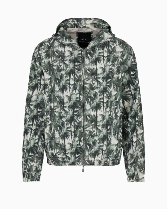 ASV Hooded Bomber Jacket Green Men Armani Outerwear