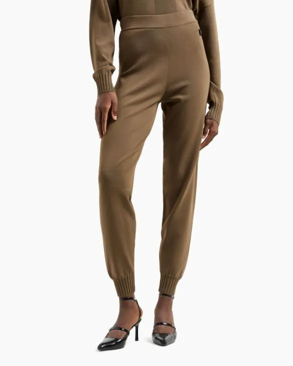 ASV Knitted Pants Brown Women Armani Matching Sets ASV Knitted Pants Brown Women Armani Matching Sets