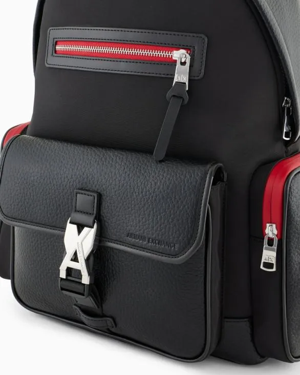 Backpack With Pockets And Logo Black Men Armani Backpacks Backpack With Pockets And Logo Black Men Armani Backpacks