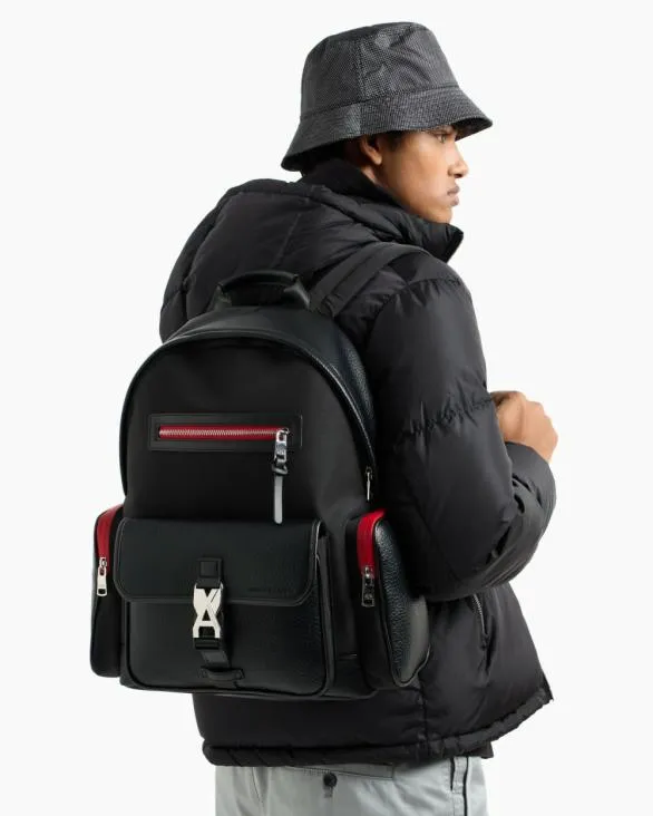 Backpack With Pockets And Logo Black Men Armani Backpacks Backpack With Pockets And Logo Black Men Armani Backpacks