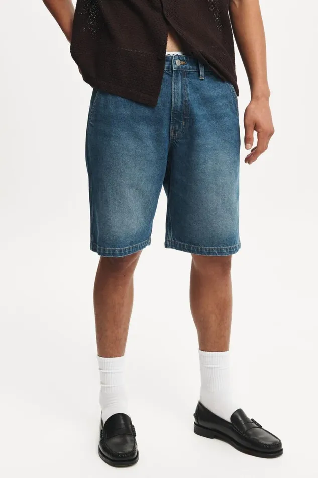 Baggy Denim Short Tint Green Wash Men Cotton On Shorts Baggy Denim Short Tint Green Wash Men Cotton On Shorts