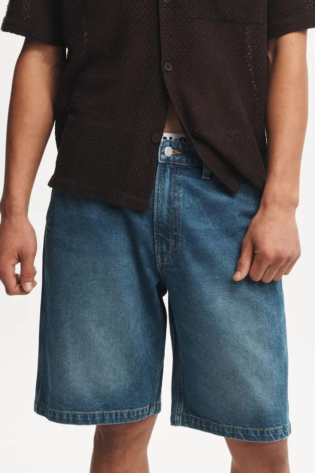 Baggy Denim Short Tint Green Wash Men Cotton On Shorts Baggy Denim Short Tint Green Wash Men Cotton On Shorts