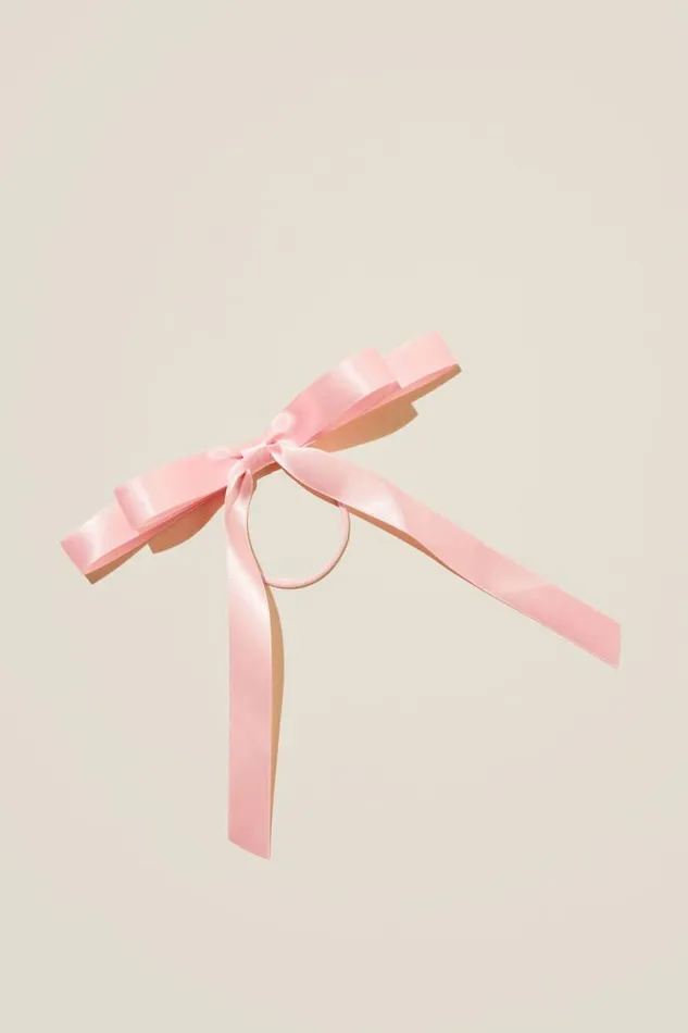 Bailee Bow Hair Tie Blush Pinksatin Girls Cotton On Hair Accessories