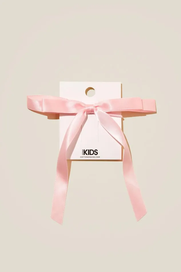 Bailee Bow Hair Tie Blush Pinksatin Girls Cotton On Hair Accessories Bailee Bow Hair Tie Blush Pinksatin Girls Cotton On Hair Accessories
