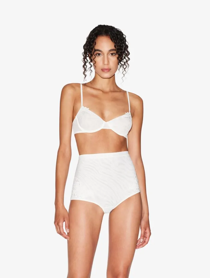 Balconette Bra In Offwhite Stretch Tulle Lingerie La Perla Balconette