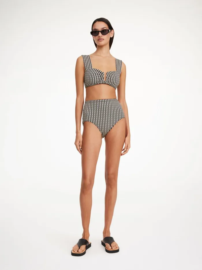 Belira Bikini Top Black Monogram Women By Malene Birger Swimwear