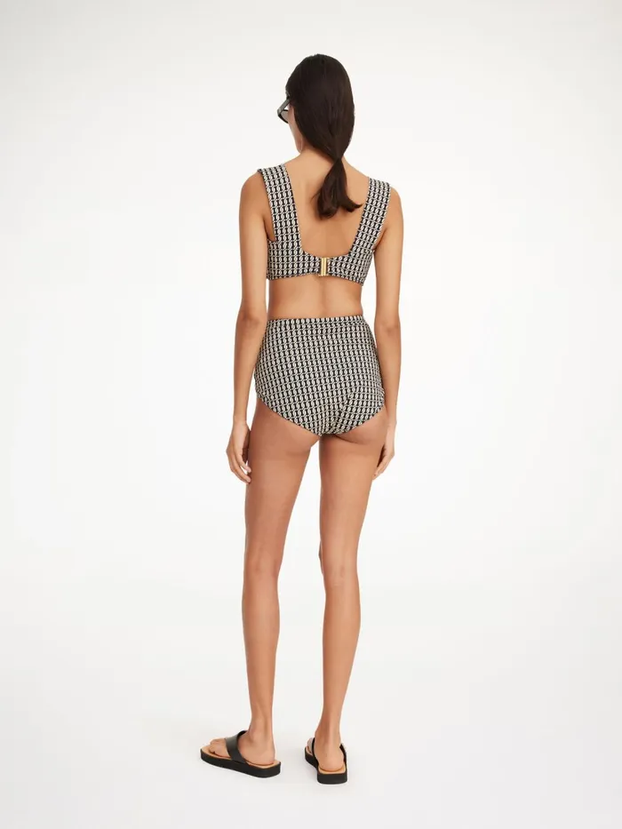 Belira Bikini Top Black Monogram Women By Malene Birger Swimwear