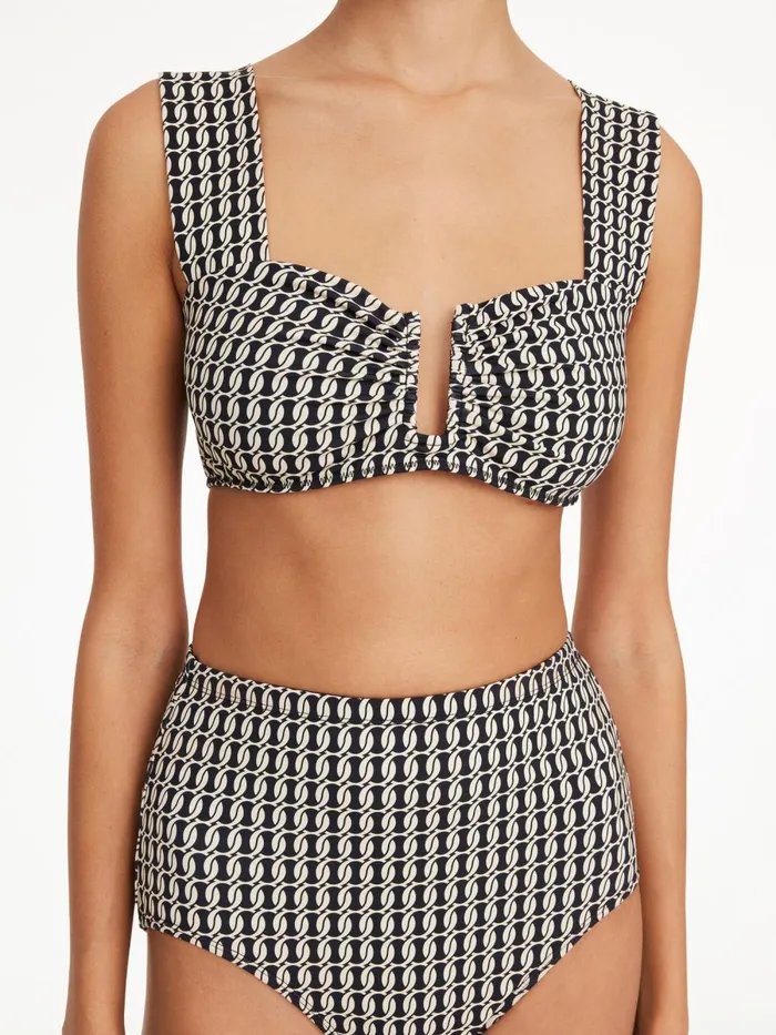 Belira Bikini Top Black Monogram Women By Malene Birger Swimwear