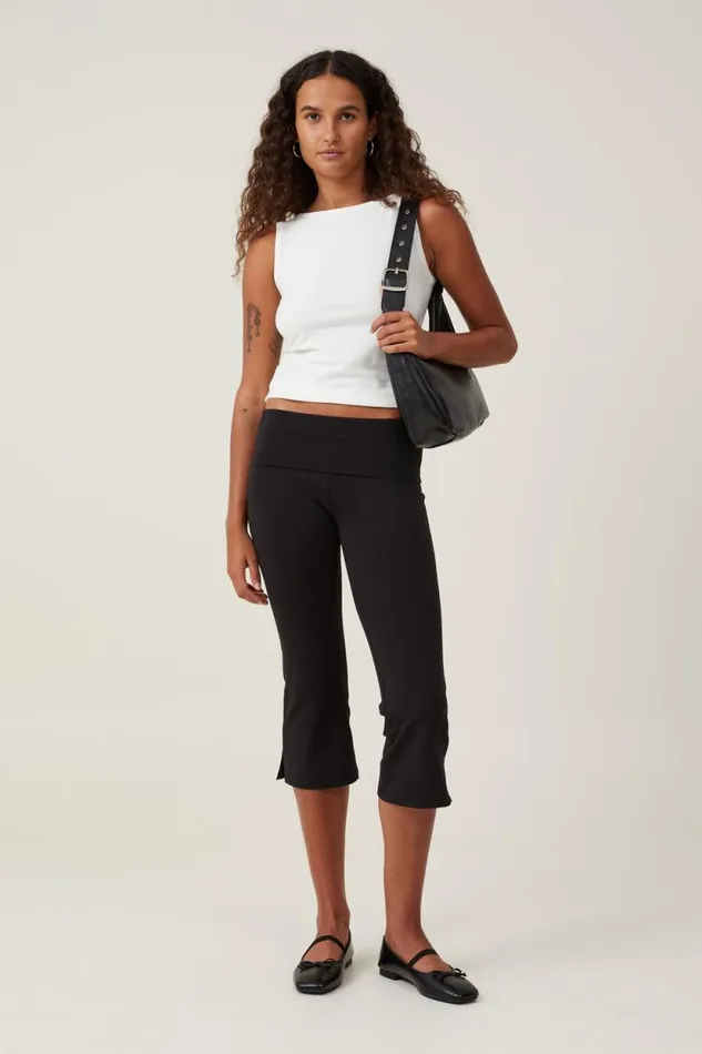 Bella Capri Black Women Cotton On Pants