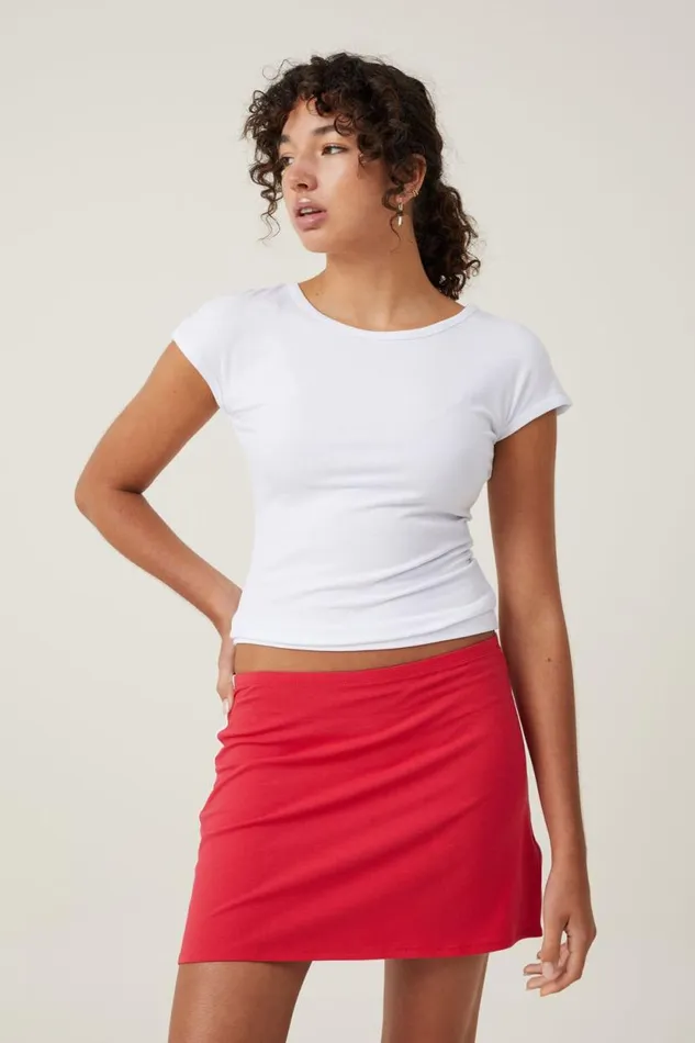 Bella Mini Skirt Crimson Side Stripe Women Cotton On Skirts
