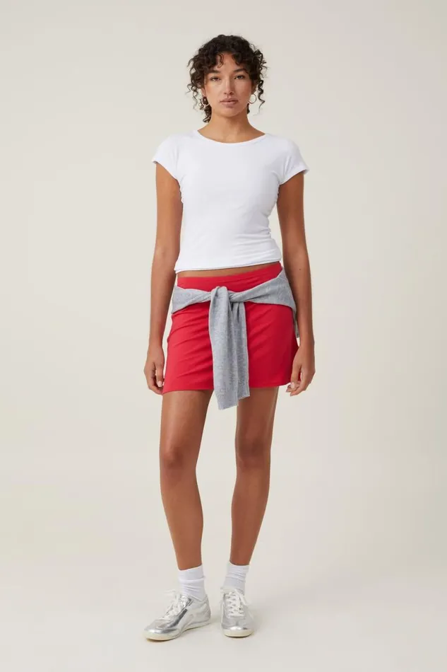 Bella Mini Skirt Crimson Side Stripe Women Cotton On Skirts