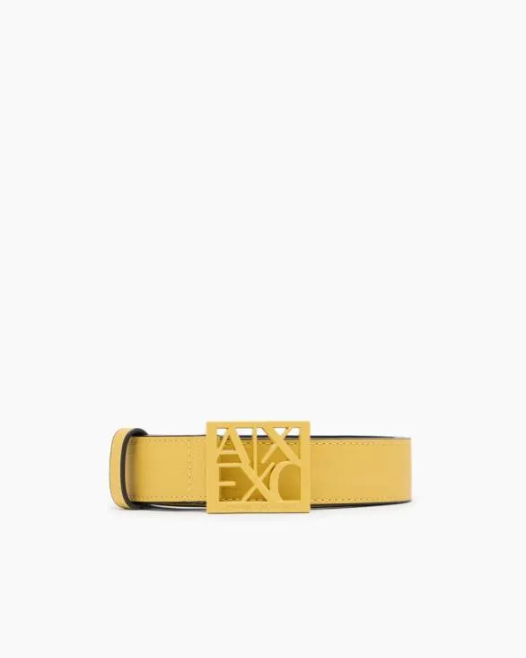 Belt With Square With Logo Yellow Women Armani Belts