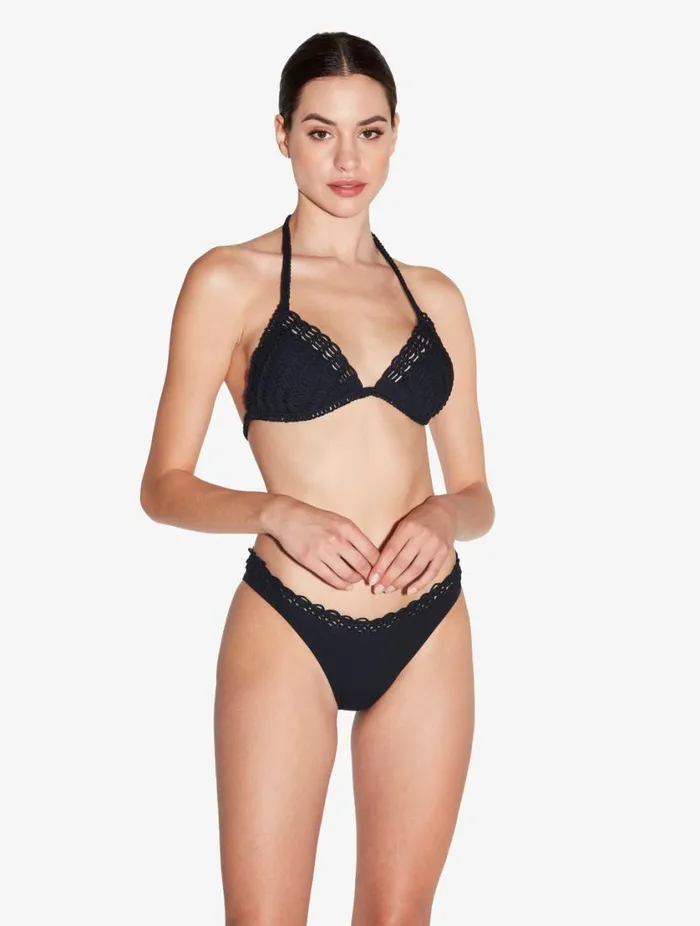 Bikini Top In Black With Soutache Swim La Perla Bikinis