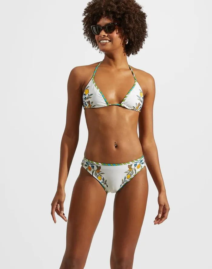 Bikini Top Placed Borboni Place Bianco Women La Double J Swimwear