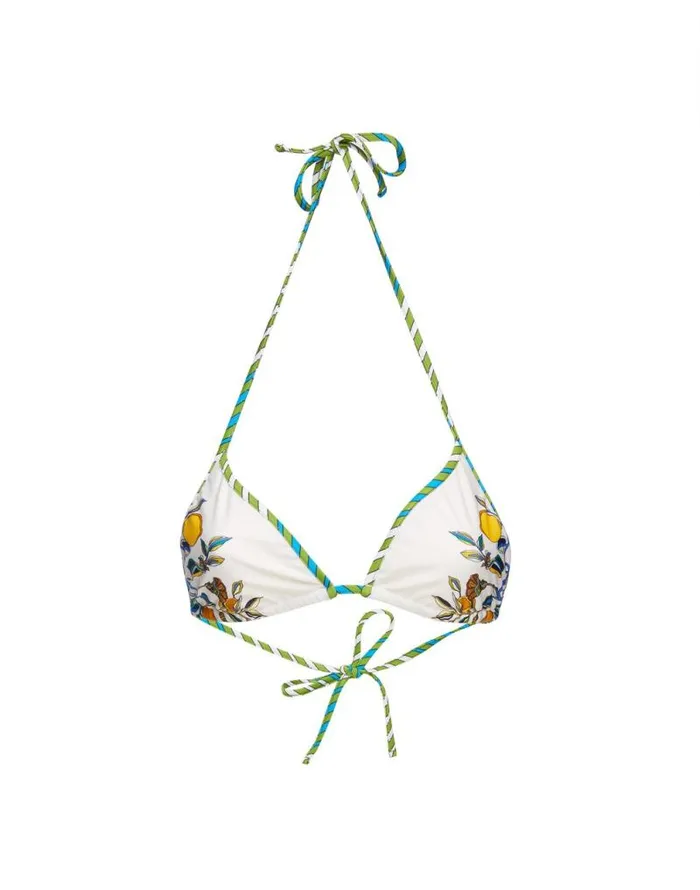 Bikini Top Placed Borboni Place Bianco Women La Double J Swimwear Bikini Top Placed Borboni Place Bianco Women La Double J Swimwear
