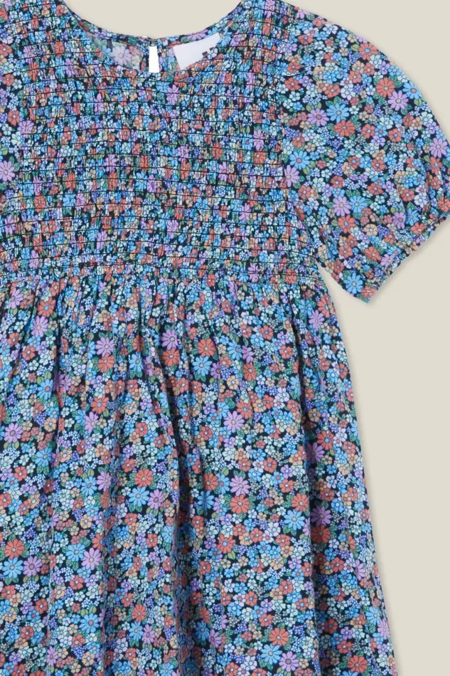 Billie Shirred Dress Phantomblair Ditsy Girls Cotton On Dresses Billie Shirred Dress Phantomblair Ditsy Girls Cotton On Dresses