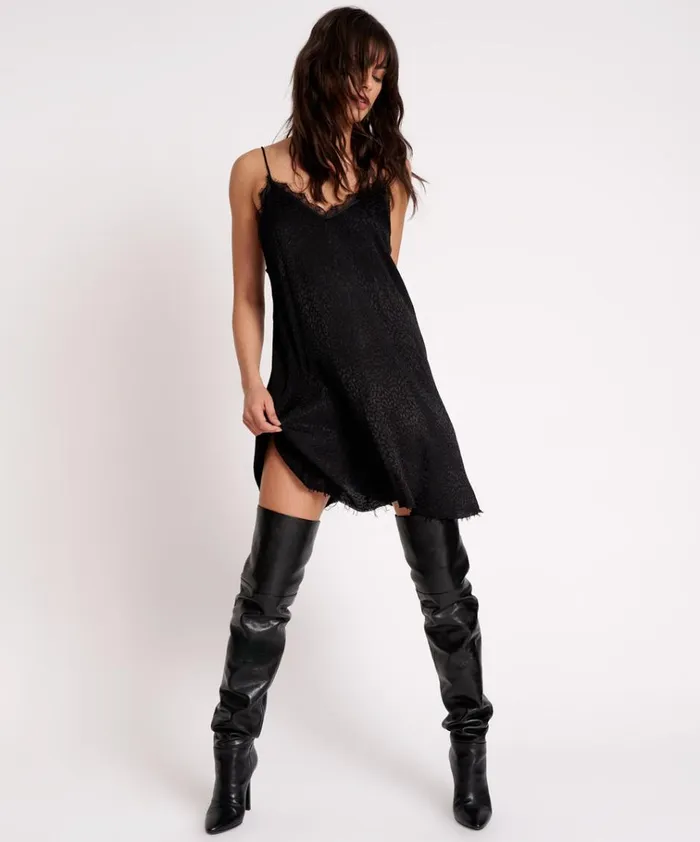 BLACK ANGEL DELIRIOUS SLIP DRESS Women One Teaspoon Mini Dresses