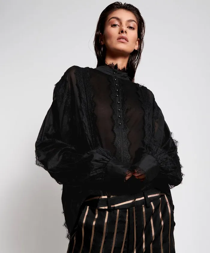 BLACK ETERNAL SPIRIT LACE TOP Women One Teaspoon Tops BLACK ETERNAL SPIRIT LACE TOP Women One Teaspoon Tops