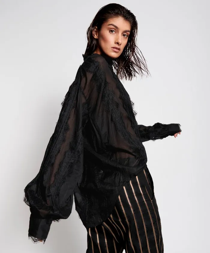 BLACK ETERNAL SPIRIT LACE TOP Women One Teaspoon Tops BLACK ETERNAL SPIRIT LACE TOP Women One Teaspoon Tops