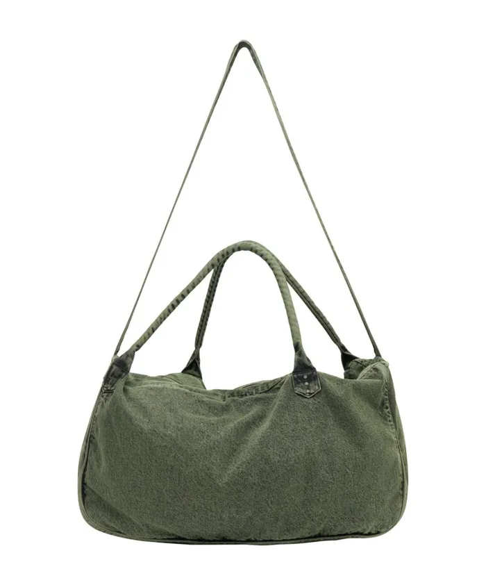 BLACK KHAKI DENIM OVERNIGHTER BAG Women One Teaspoon Bags BLACK KHAKI DENIM OVERNIGHTER BAG Women One Teaspoon Bags