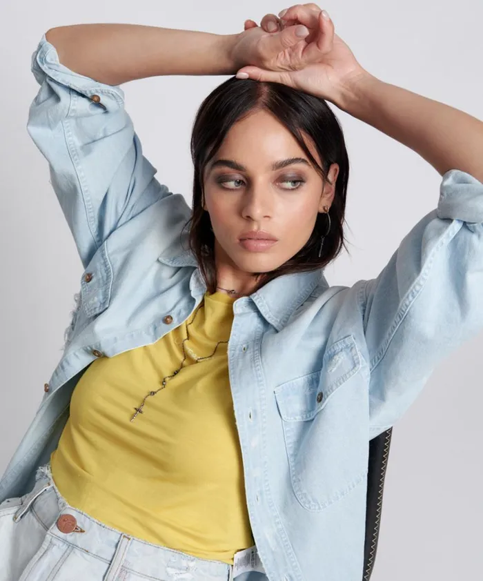 BLAZING YELLOW LOGO FITTED TEE Women One Teaspoon Tees and Tanks BLAZING YELLOW LOGO FITTED TEE Women One Teaspoon Tees and Tanks