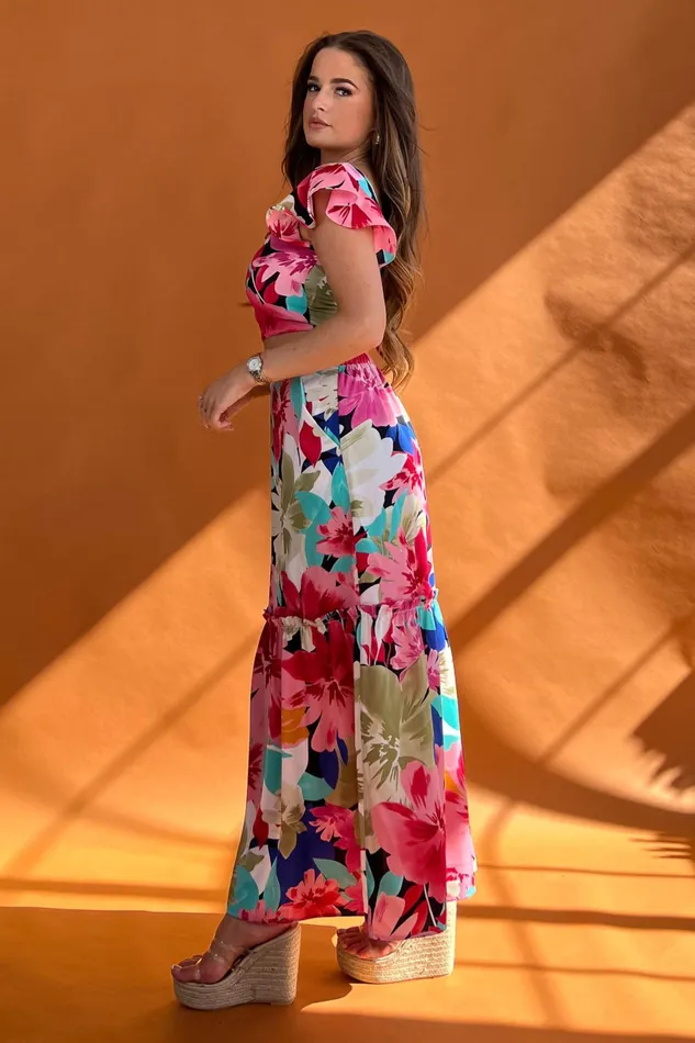 Blossom Pink Floral Top and Skirt Set Women Girl In Mind CoOrds