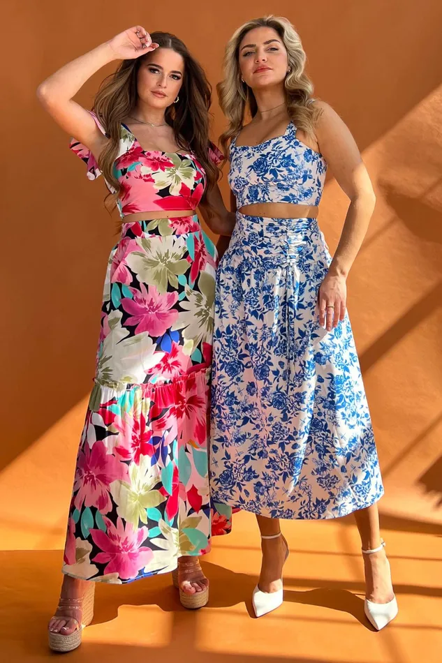 Blossom Pink Floral Top and Skirt Set Women Girl In Mind CoOrds