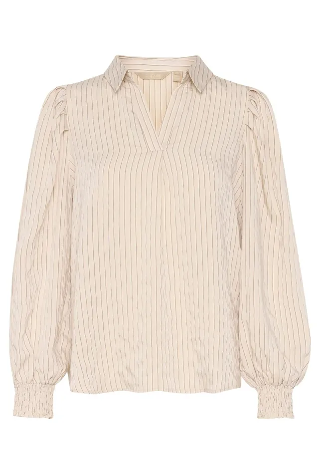 Blouses Women CULTURE CUany Blouse Beigebrown Stripe