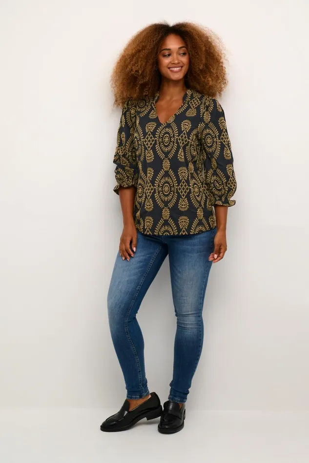 Blouses Women CULTURE CUtia Blouse With Embroidery Black