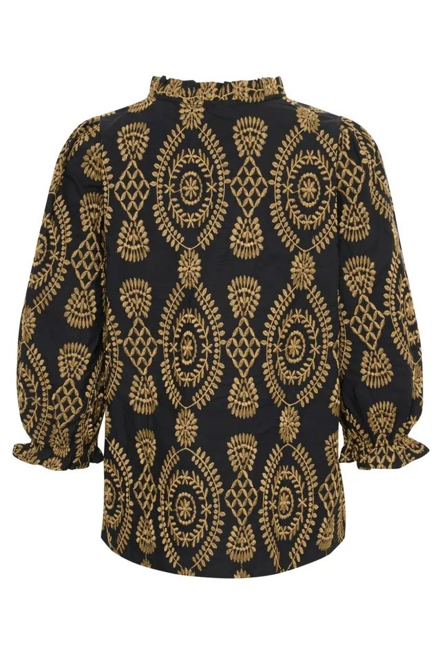 Blouses Women CULTURE CUtia Blouse With Embroidery Black