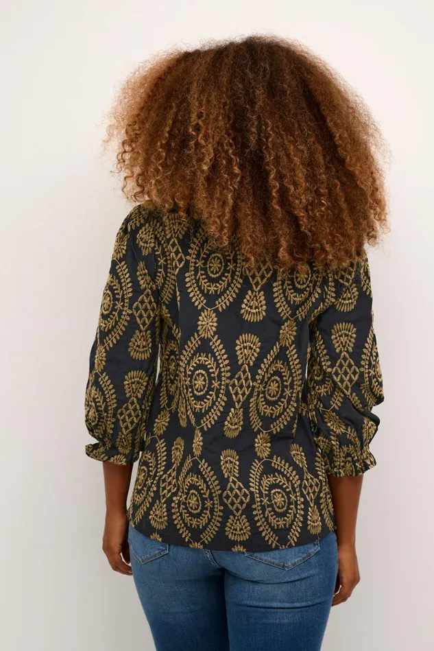 Blouses Women CULTURE CUtia Blouse With Embroidery Black