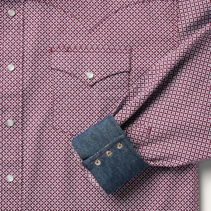 Blue Four Point Geo Print Western Shirt Blue Men Stetson Western Shirts