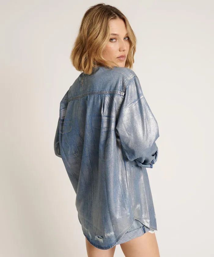 BLUE FUTURE EVERYDAY DENIM SHIRT Women One Teaspoon Shirts BLUE FUTURE EVERYDAY DENIM SHIRT Women One Teaspoon Shirts