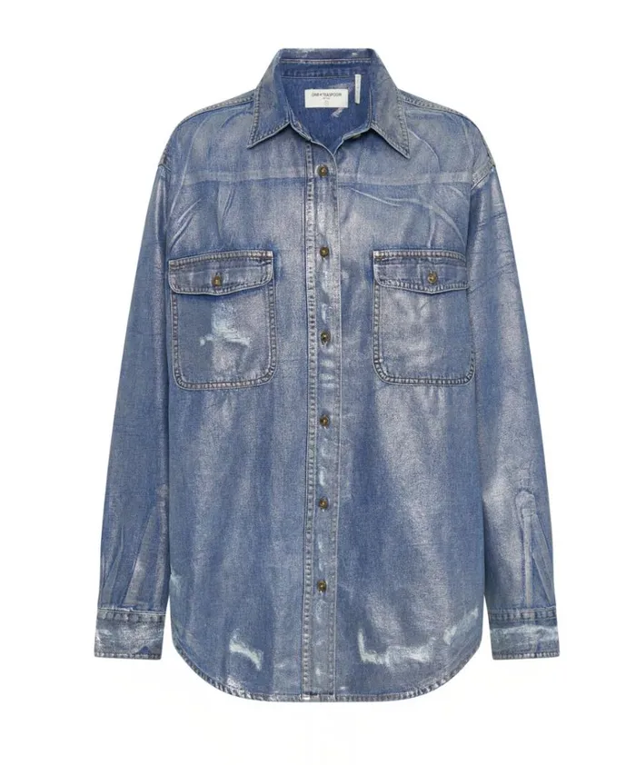 BLUE FUTURE EVERYDAY DENIM SHIRT Women One Teaspoon Shirts BLUE FUTURE EVERYDAY DENIM SHIRT Women One Teaspoon Shirts