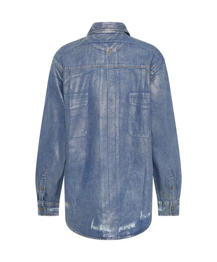 BLUE FUTURE EVERYDAY DENIM SHIRT Women One Teaspoon Shirts BLUE FUTURE EVERYDAY DENIM SHIRT Women One Teaspoon Shirts