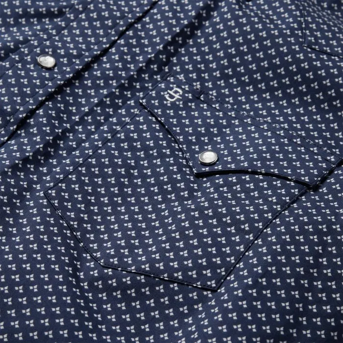 Blue Polaris Geo Print Western Shirt Blue Men Stetson Modern Cut