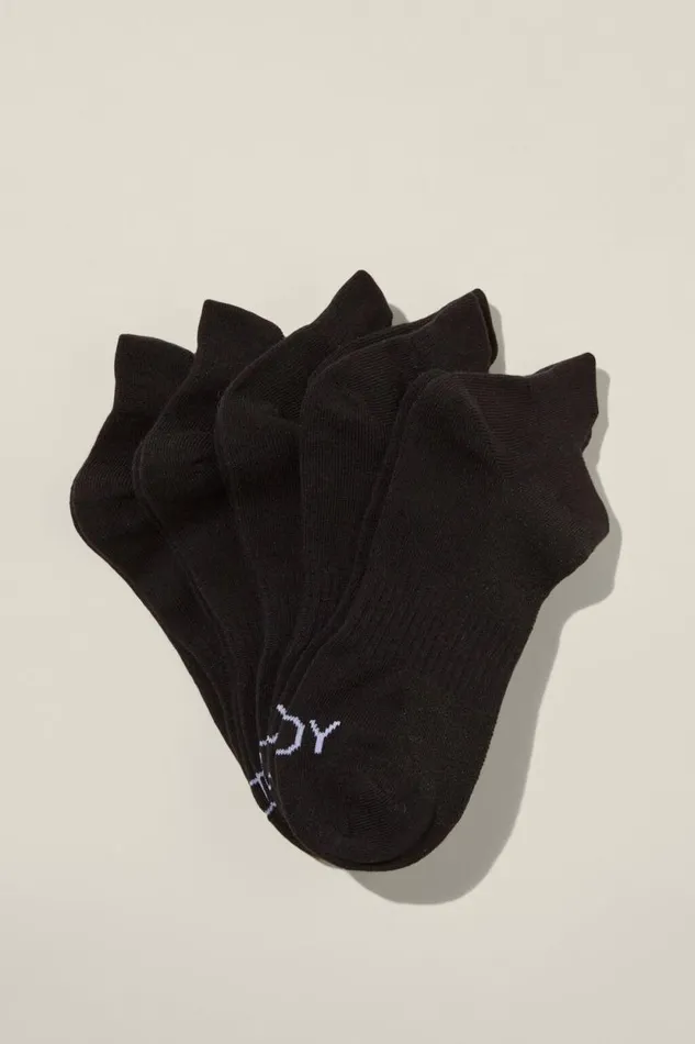 Body 5Pk Ankle Sport Sock Black Women Cotton On Accessories