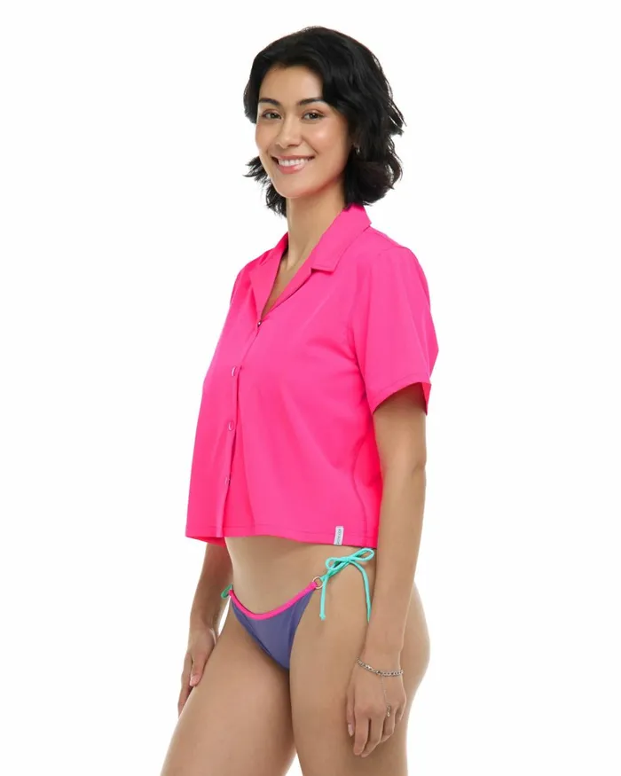 Body Glove CoverUps Women Lalancha Short Sleeve Surf Shirt 8211 Bubble Gum