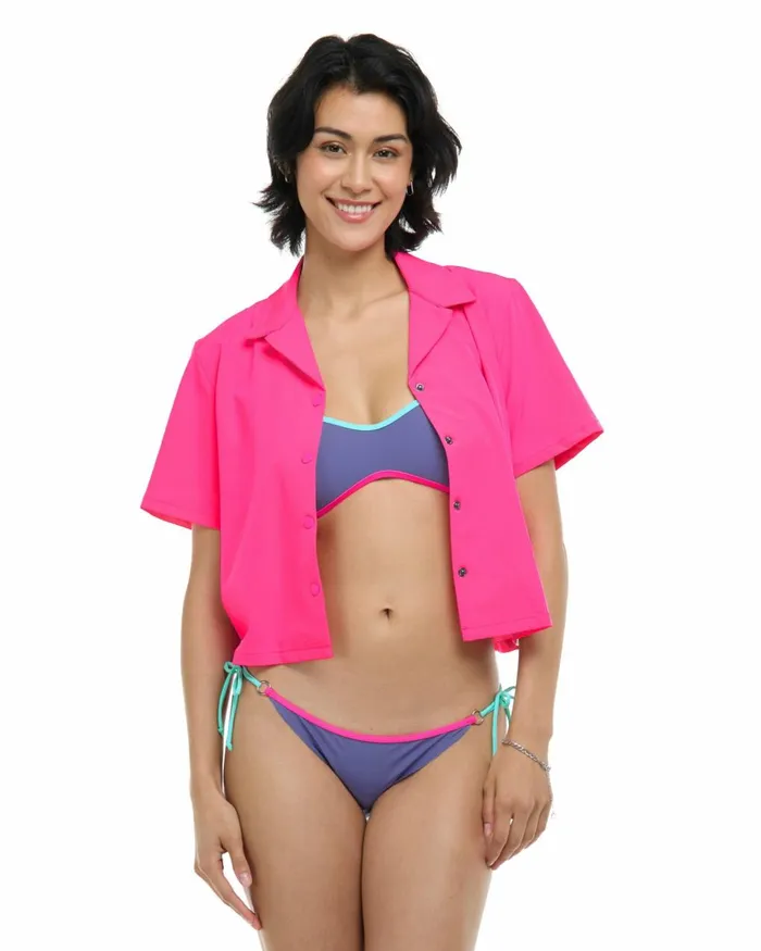 Body Glove CoverUps Women Lalancha Short Sleeve Surf Shirt 8211 Bubble Gum