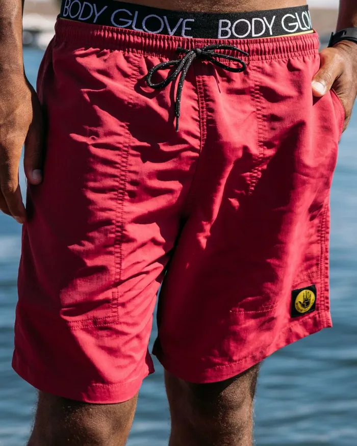 Body Glove Hybrid Shorts Men Burnout Trail Shorts 8211 Crimson