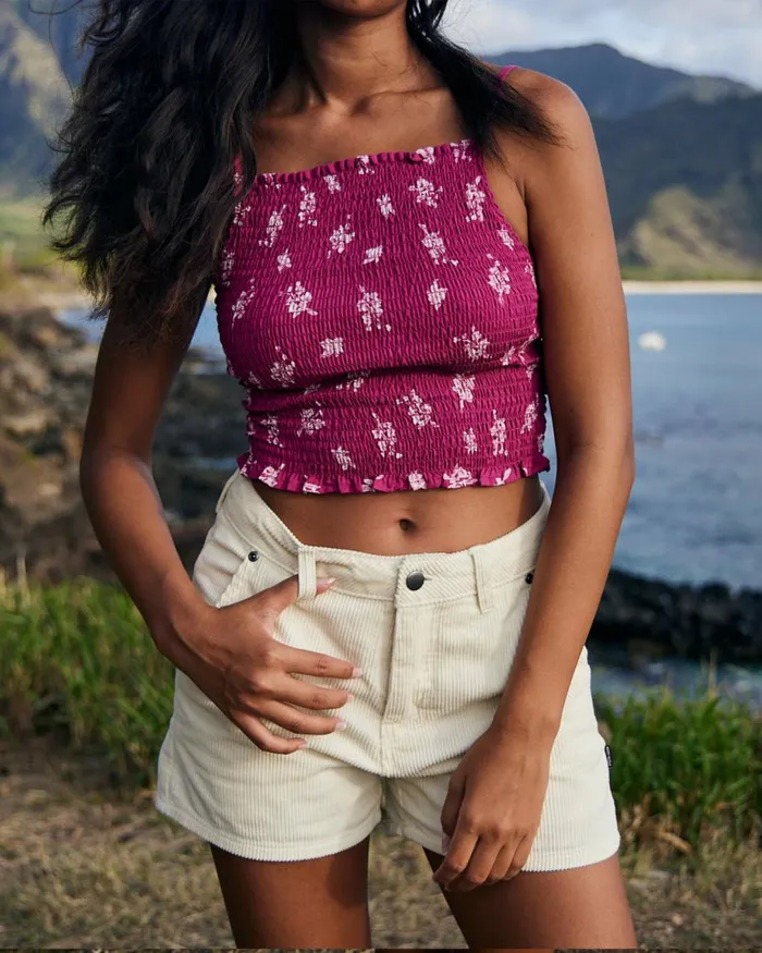 Body Glove New Arrivals Women Daydreamer Smocked Fitted TankTop 8211 Fuchsia