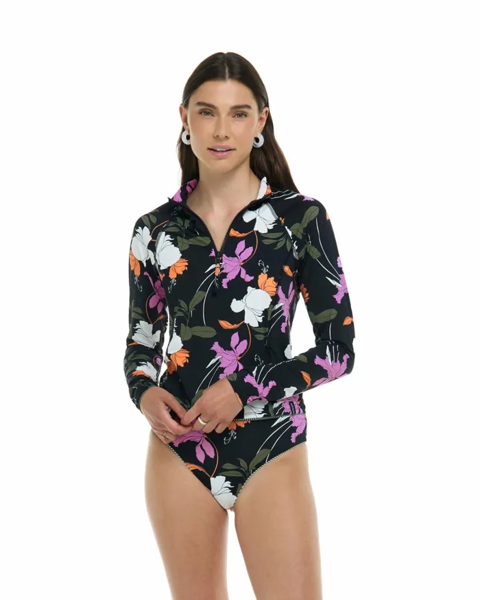 Body Glove Rash Guards Sun Protection Women Dreamy Raelynn Long Sleeve Rashguard 8211 Black Dreamy